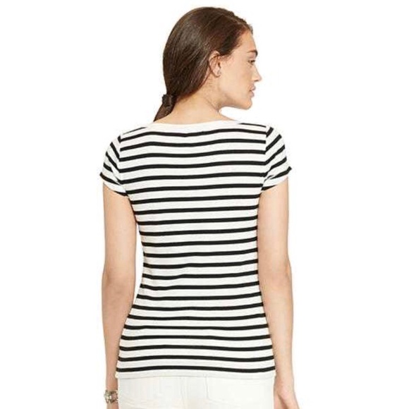 Black and White Striped Boatneck Top (NWOT) - Picture 6 of 6